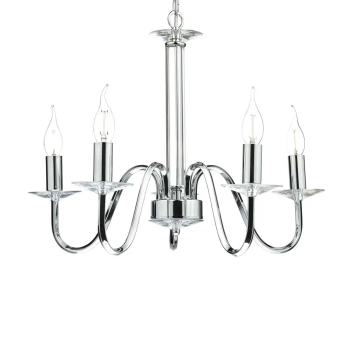 Żyrandol klasyczny PIQUE chrom przezroczysty metalowy E14 5-punktowy do jadalni PIQ0550