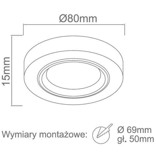 Wpust LAMPA podtynkowa Acido Mobile Orlicki Design metalowa OPRAWA okrągla do zabudowy oczko chrom