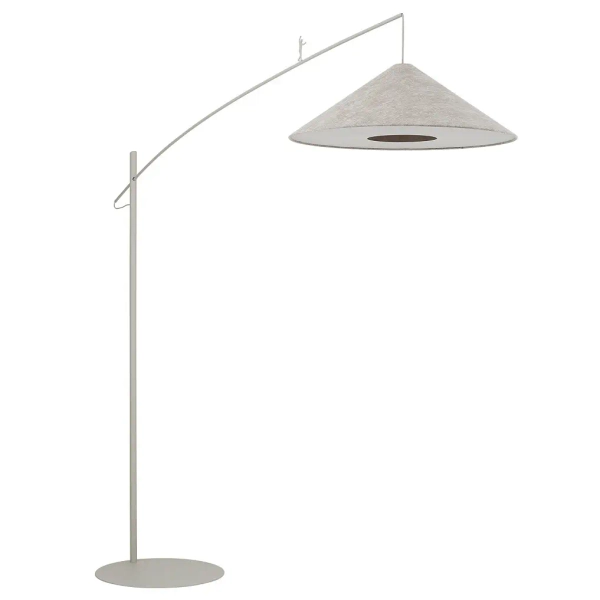 Podłogowa lampa POISE 11686 tkaninowa stożek beżowa