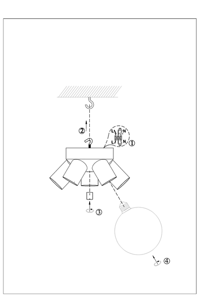 Lampa sufitowa 5-punktowa Mazzo 108552 Markslojd ściemnialna czarna