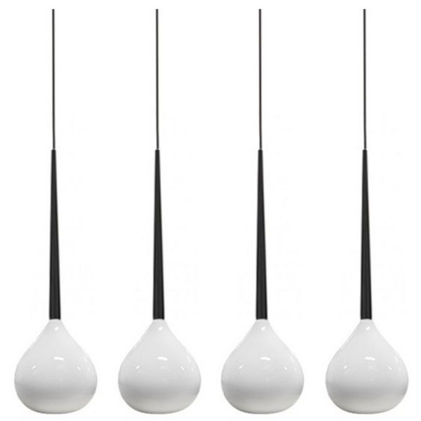 Kuchenna lampa wisząca Aga AZ1068 Azzardo szklana nad wyspę biała czarna