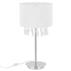 Stojąca LAMPA glamour ESSENCE MTM9262/3P Italux klasyczna LAMPKA stojąca abażurowa kryształki mgła organza biała
