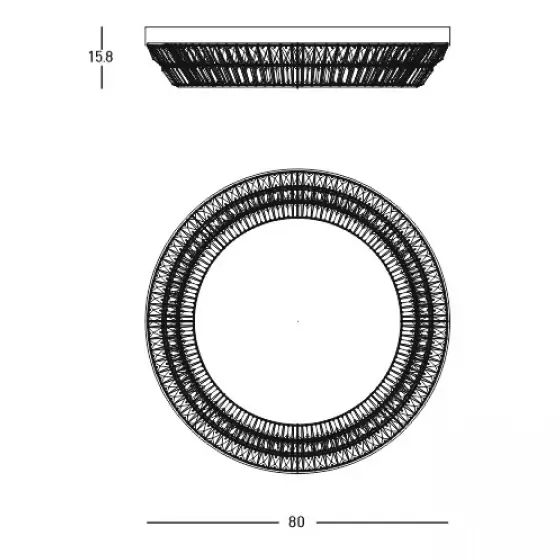 Sufitowa kryształowa lampa 23049 LED 55W 3000K okrągła mosiądz