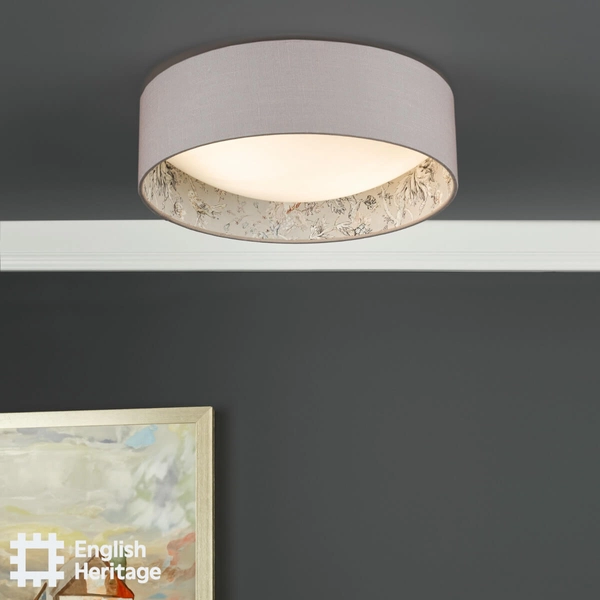 Sufitowa lampa Birch BIR5029-EH Dar Lighting nadruk roślinny tkaninowa wielokolorowa