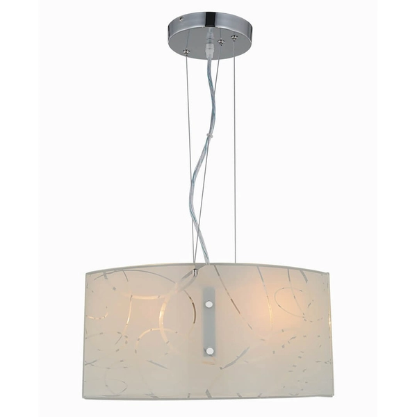 Szklana lampa wisząca SPIRELLI 304400201 do jadalni nad wyspę biała