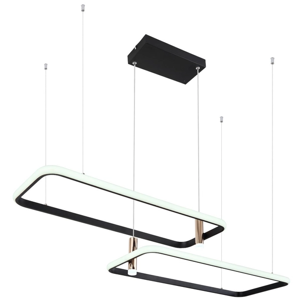 Geometryczna LAMPA wisząca COCO 67301H1 Globo prostokątna zwis LED 55W 2700K - 6000K do salonu złoty