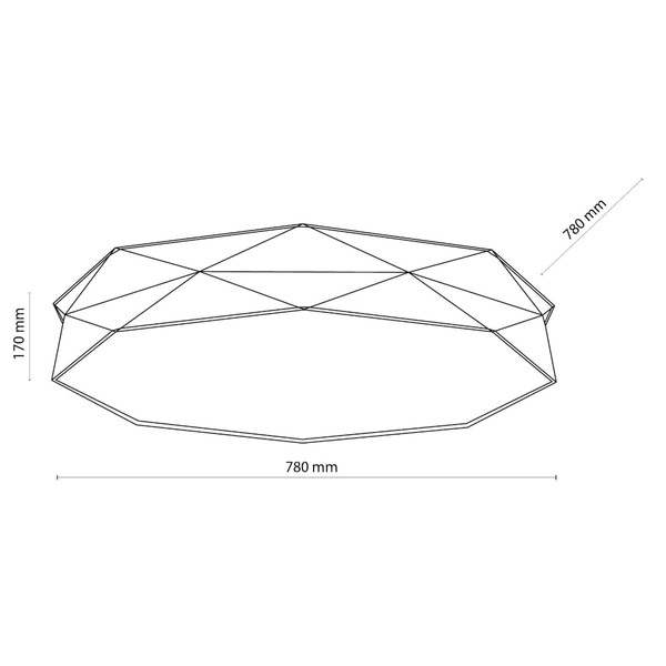 Okrągły plafon do salonu Kantoor 4223 TK Lighting z tkaniny grafitowa