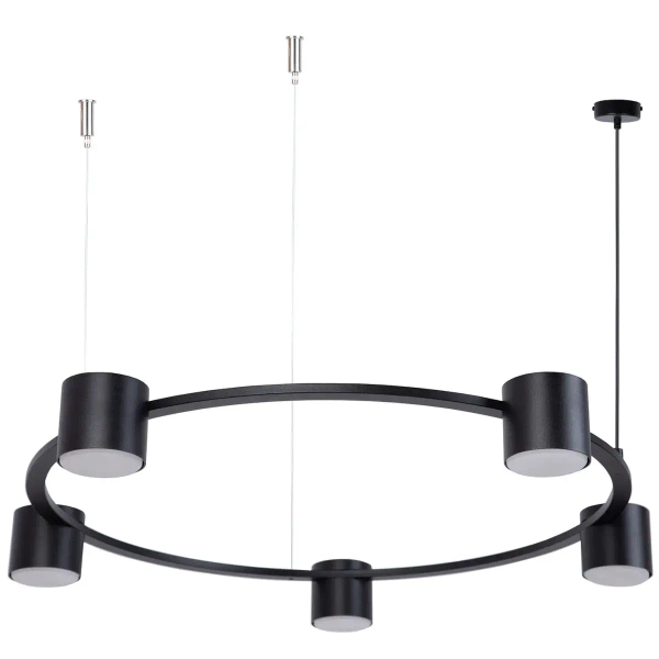 Loftowa wisząca lampa Kodo 5 41335 pierścień tubki zwis czarny