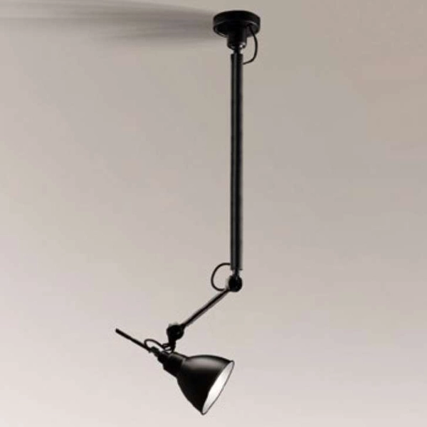 Industrialna LAMPA wisząca DAISEN 5623 Shilo regulowana OPRAWA metalowa na wysięgniku zwis czarny