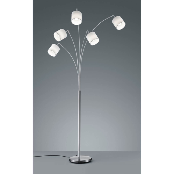 Lampa podłogowa z abażurkami IKERIS DL501-46330 srebrny biały