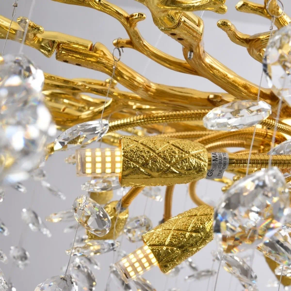 Kryształowy żyrandol CINDY MD4115-13IGN-II do jadalni złoty