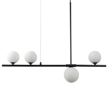 Wisząca lampa kuchenna MODERNO DN1506 black Step bubbles żelazo szkło czarna