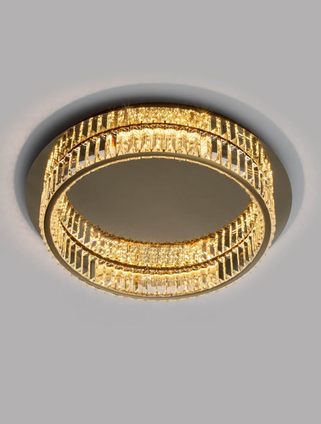Sufitowa lampa kryształowa Bauta LED 29W 3500K do salonu złota
