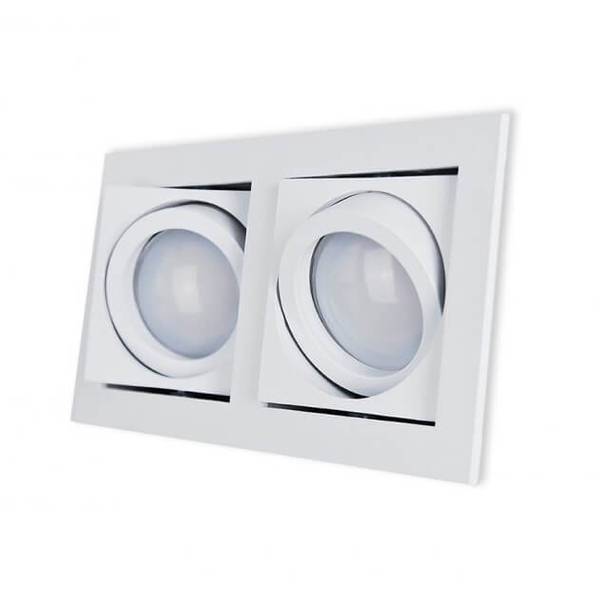 Lampa wpuszczana ruchoma Paco AZ0799 prostokątna do biura metalowa biała
