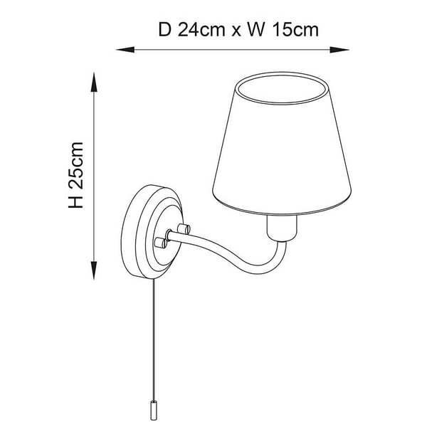 Kinkiet ścienny do sypialni Conway 93851 z abażurem chrom kość słoniowa