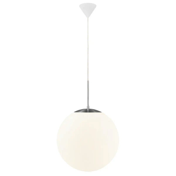 Szklana lampa wisząca kula CAFE 39583001 do salonu biały srebrny