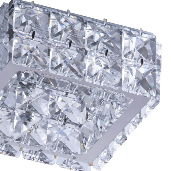 Sypialniana lampa podtynkowa Ester AZ4413 kwadratowa crystal chrom
