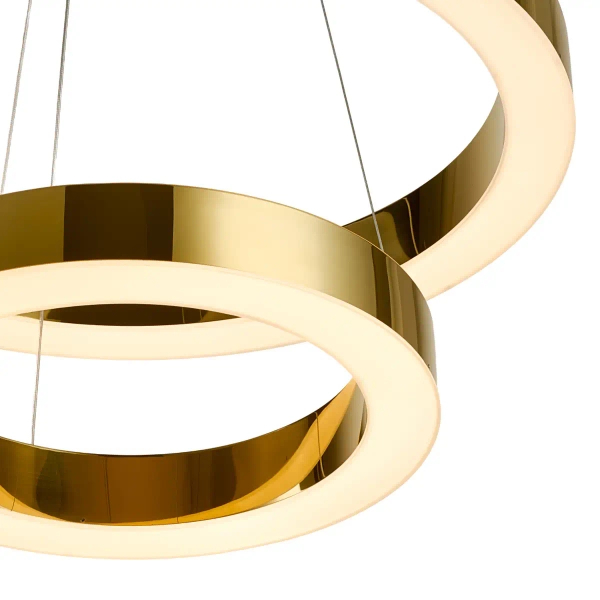 Lampa wisząca art deco CIRCLE DN924-40+60 złota metalowa akrylowa LED 53W 3000K do jadalni