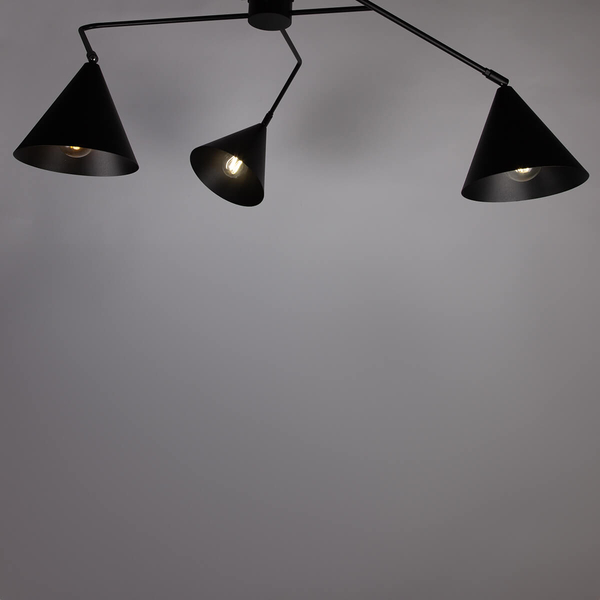 Potrójna lampa nasufitowa Galaxy 40938 Sigma do salonu czarna