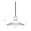 Lampa wisząca Novia 108854 szklana metalowa kapelusz czarny
