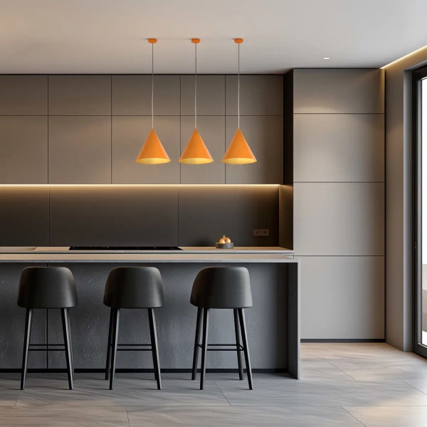 Lampa wisząca nad stół CONO 10064 stożkowa pomarańczowy