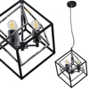 Loftowa LAMPA wisząca IKAR 316370 Polux metalowa OPRAWA zwis kostka czarna