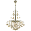 Żyrandol LAMPA wisząca 6246/6 21QG Elem kryształowa OPRAWA crystal glamour zwis mosiądz bursztynowy