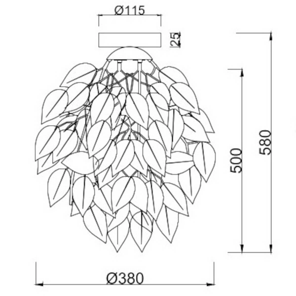 Sufitowa lampa jadalniana Leavy R60461032 RL Light gałązki czarna