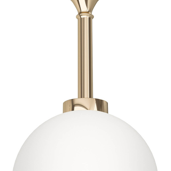 Szklana kula glamour Ero I wisząca lampa biała złota do biura