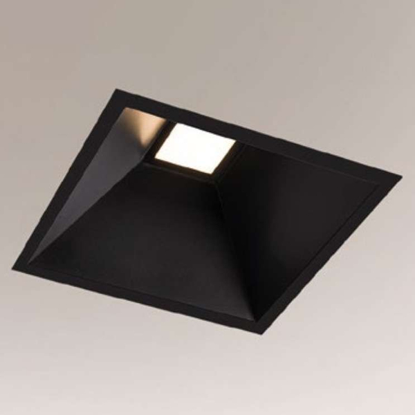 Oczko LAMPA sufitowa UBE IL 3368 Shilo podtynkowa OPRAWA metalowa LED 10W 3000K wpust kwadratowy czarny