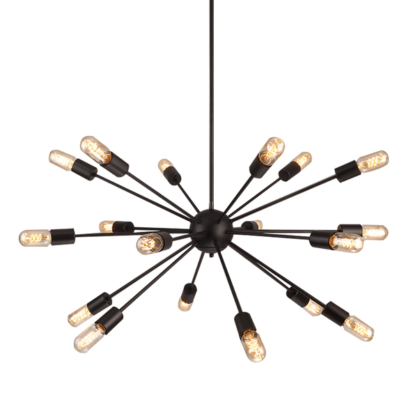 Industrialna lampa wisząca Orbit sticks do pokoju czarna