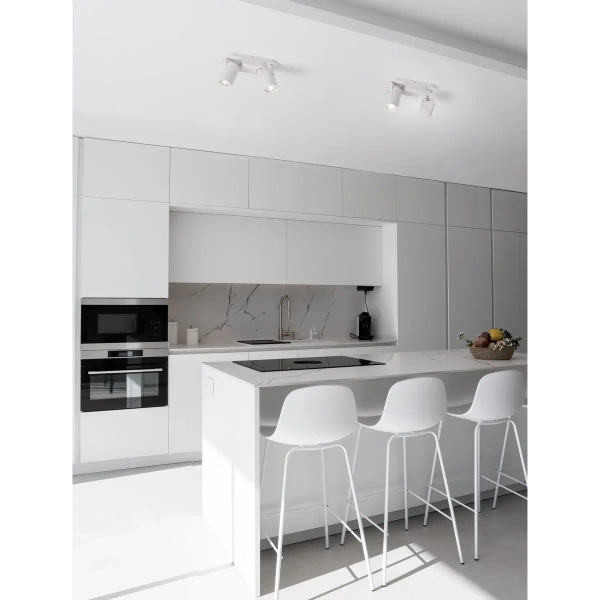 Podwójna lampa sufitowa LUNBIRA LE45659 regulowane tubki białe