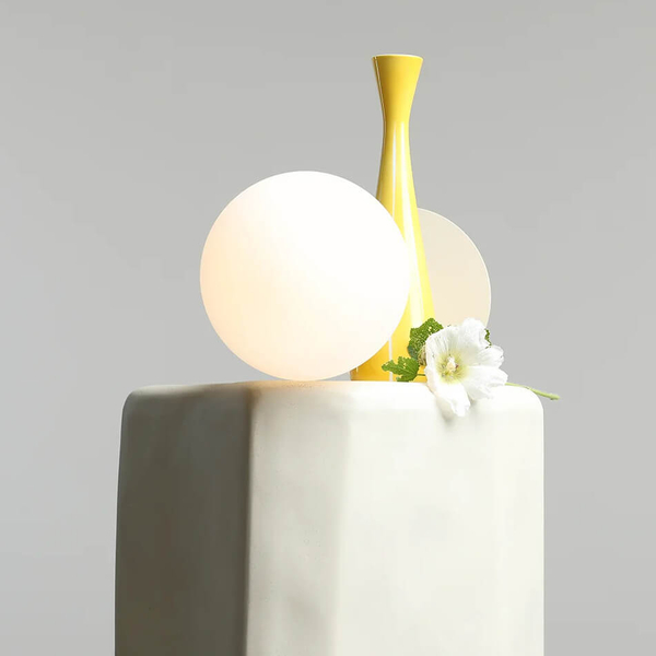 Lampka nocna kulista Pinne 1080B9 Aldex kula ball szklana kremowa