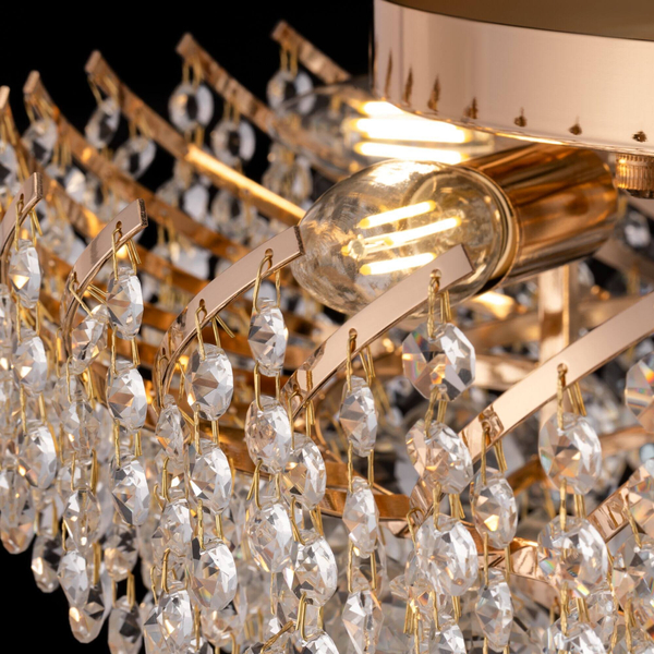Pałacowa LAMPA plafon KAROLINA DIA120-09-G Maytoni okrągła OPRAWA kryształowa plafoniera sufitowa glamour złota