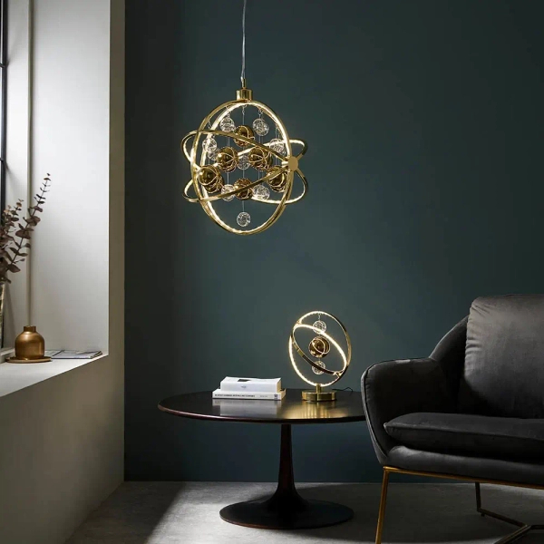 Wisząca lampa Muni 102608 LED 8,53W 3000K balls kule złoty przezroczysty