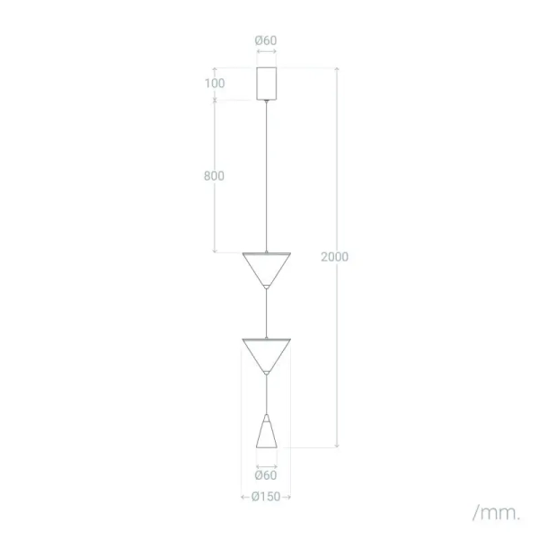 Nowoczesna lampa wisząca Questura ABR-LW-QST-13W LED 13W stożkowa czarna
