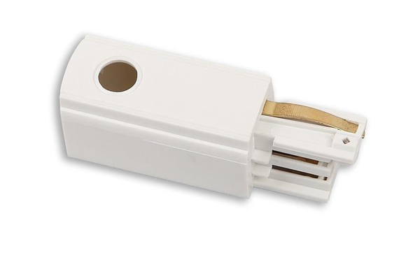 Zasilanie szynoprzewodu uziemienie lewe 4 wires Track Power Adaptor MHT1-C/L-WH Maxlight do systemu 3-fazowego 230V białe