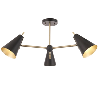 Wisząca lampa stożkowa L&-196746 Light& do salonu czarna mosiądz