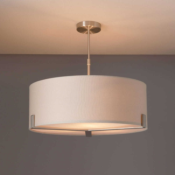 Lampa wisząca z abażurem Hayfield 95834 Endon satyna nikiel szara