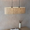 Wisząca lampa drewniana Longshore 101692 beżowy czarny