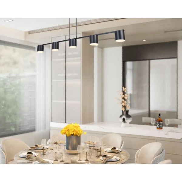 Żyrandol metalowy Mila 5 41345 do salonu tubki czarne