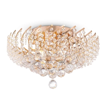Sufitowa LAMPA glamour KAROLINA DIA120-06-G Maytoni kryształowa OPRAWA plafoniera okrągła pałacowa złota