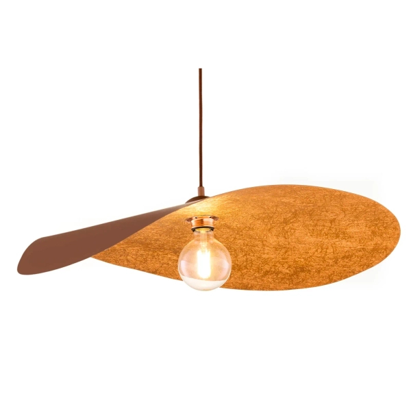 Falowana lampa wisząca LEAF brązowa miedziana 1xE27 nad wyspę 41920