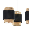 Lampa zwisowa okrągła ratan Boho 6549 TK Lighting ekologiczna czarna