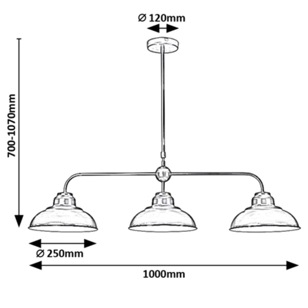 Industrialna lampa wisząca Dragan 5309 czarna do sypialni metalowa