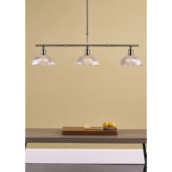 Lampa sufitowa do kuchni Dara DAR0375 nad wyspę szklany mosiądz