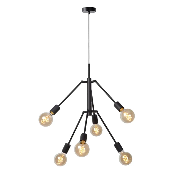 Zwisowa lampa loftowa Lester 21424/06/30 Lucide regulowana czarna