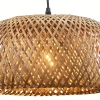 Lampa wisząca bambusowa Korfu 329110 do sypialni brązowa czarna