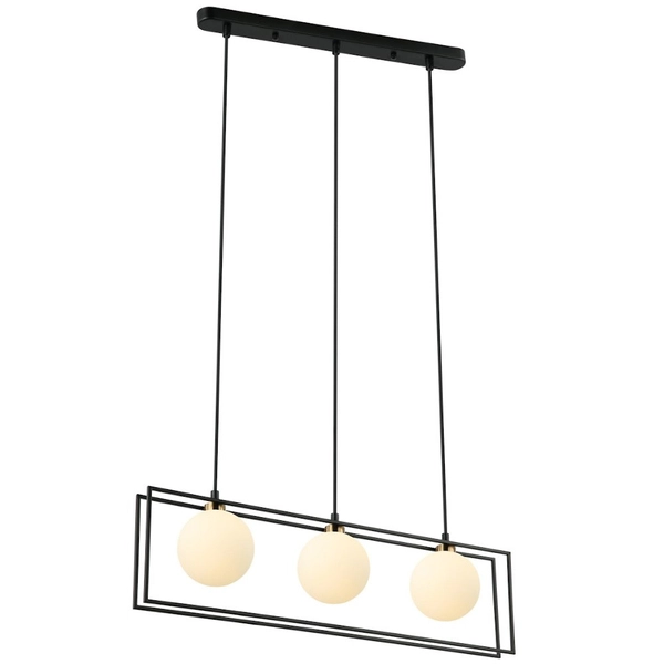 Loftowa LAMPA wisząca GROSETTA PND-53423-3-BK Italux modernistyczny zwis kule balls czarne białe