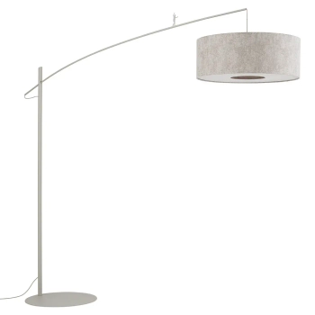 Podłogowa lampa do salonu POISE 11685 tuba tkanina szara